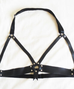 leather bra, cupless bra, sexy lingerie, fetishgear, bondage, bdsm, leather harness