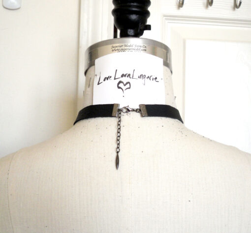 leather bow collar, submissive day collar, gothic lolita jewelry, love lorn lingerie