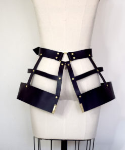 leather harness cage skirt, love lorn lingerie