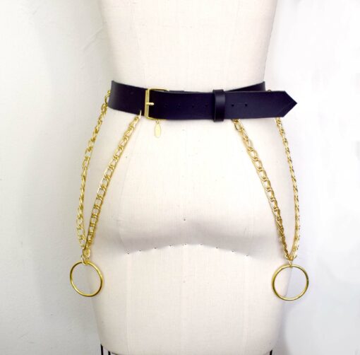 chain leather belt, love lorn lingerie