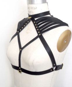 strappy leather shoulder harness, lovelornlingerie