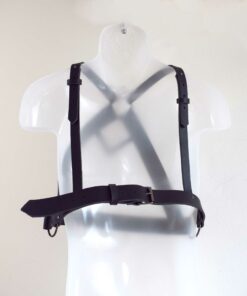 Men's black leather chest harness