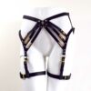 Black leather leg harness