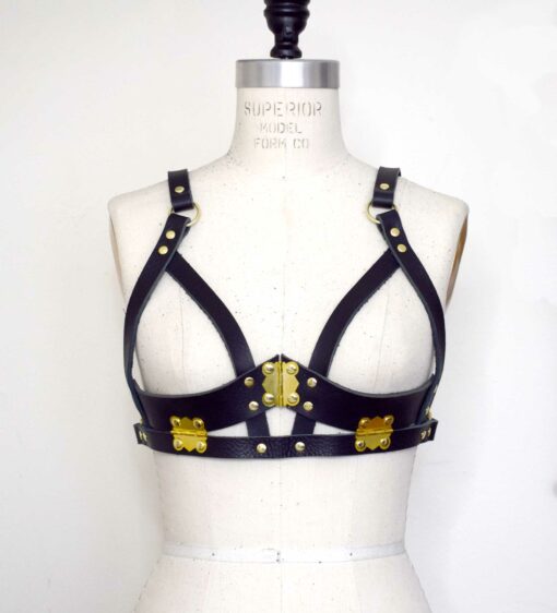 Leather Harness Shelf Bra