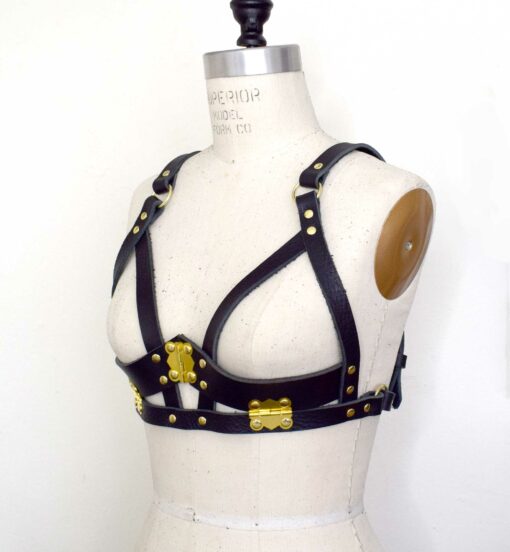 Leather Harness Shelf Bra