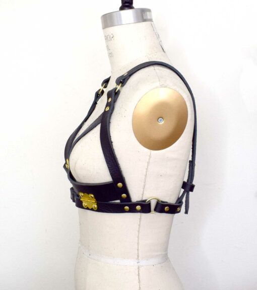 Leather Harness Shelf Bra