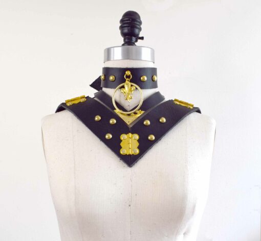 black leather posture collar