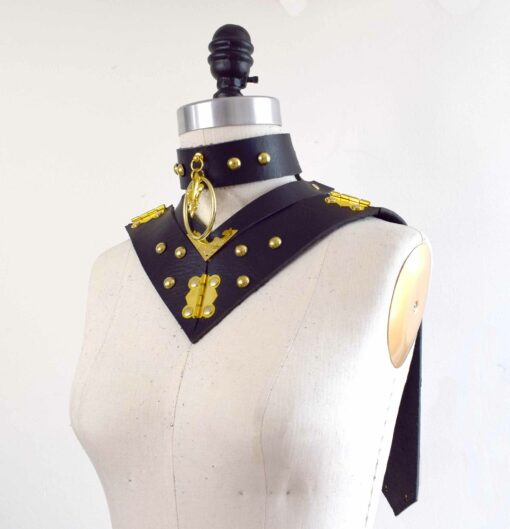 black leather posture collar