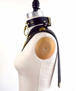 black leather posture collar