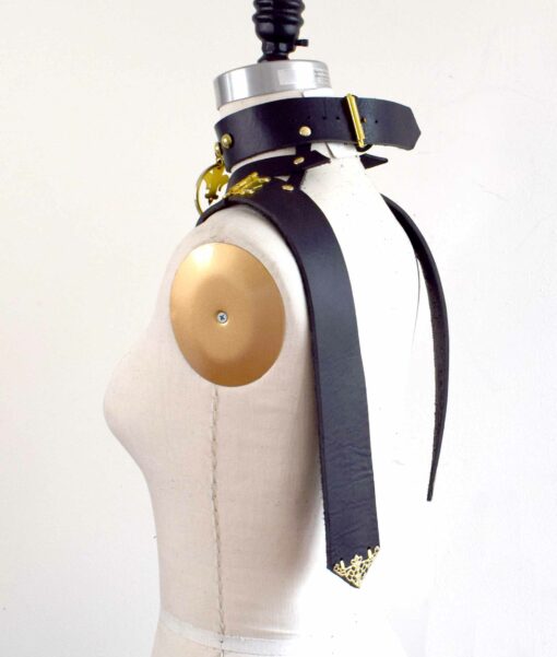 black leather posture collar