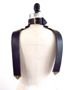 black leather posture collar