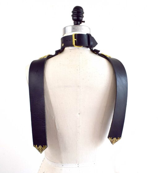 black leather posture collar