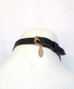 gold bar leather choker, lovelornlingerie, gothic jewelry