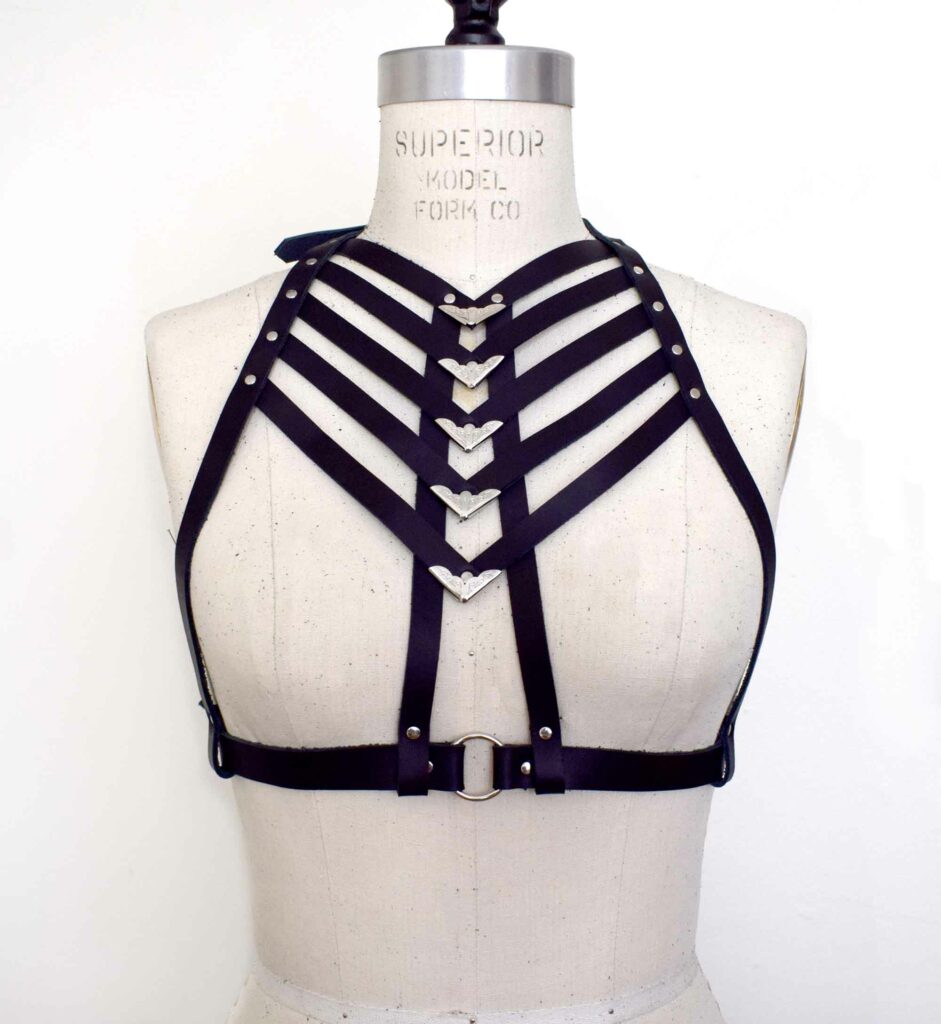 Tui High Neck Leather Harness Bra | LoveLornLingerie