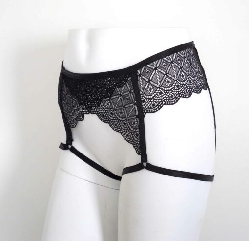 lace crotchless brief, open crotch panties, sexy fetish lingerie, love lorn lingerie