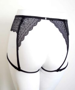 lace crotchless brief, open crotch panties, sexy fetish lingerie, love lorn lingerie