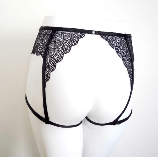 lace crotchless brief, open crotch panties, sexy fetish lingerie, love lorn lingerie