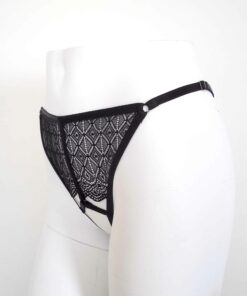 ouvert lace thong, crotchless g-string underwear, sexy bondage lingerie, love lorn lingerie