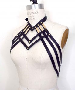 Draped Strappy Leather Body Harness