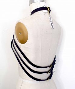 Draped Strappy Leather Body Harness