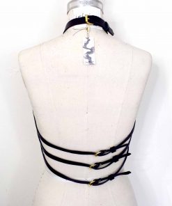 Draped Strappy Leather Body Harness