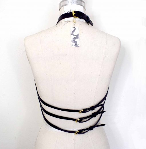 Draped Strappy Leather Body Harness