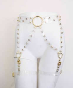 clear vinyl rhinestone leg harness