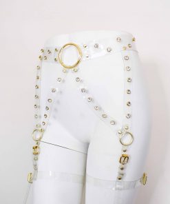 clear vinyl rhinestone leg harness