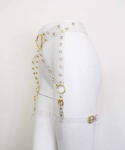 clear vinyl rhinestone leg harness