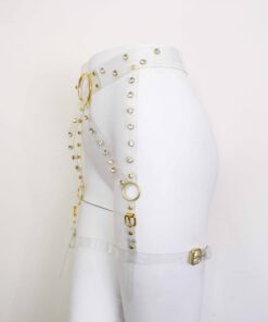 clear vinyl rhinestone leg harness