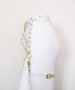 clear vinyl rhinestone leg harness