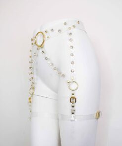 clear vinyl rhinestone leg harness