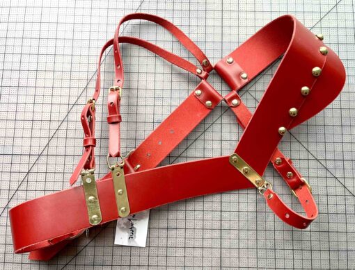 Martial Asymmetrical Leather Harness - Image 7