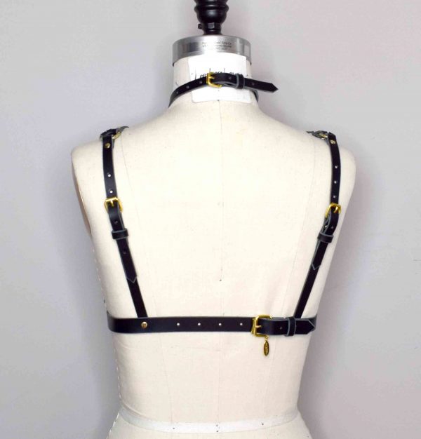 Olivia Strappy Leather Harness Bra 