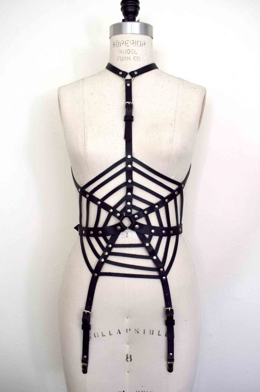 Web Leather Harness Playsuit