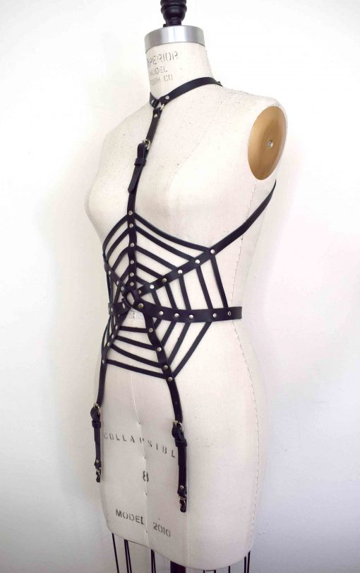 Web Leather Harness Playsuit