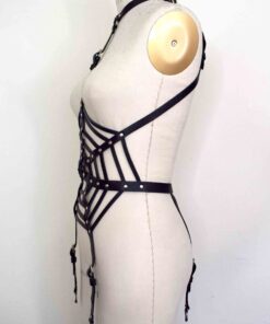 Web Leather Harness Playsuit