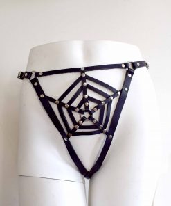 Spider Web Leather Thong