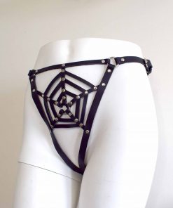 Spider Web Leather Thong