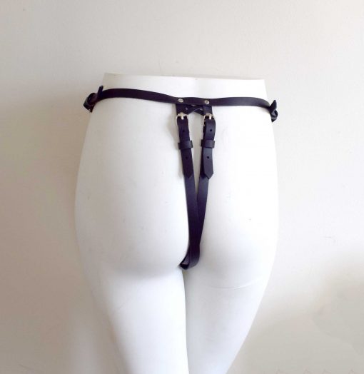 Spider Web Leather Thong