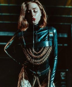 chain leather harness