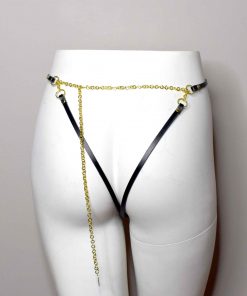 leather chain harness panty