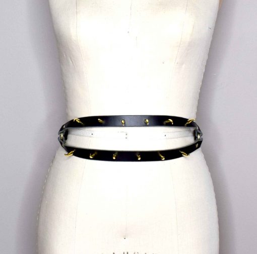 spiked leather belt