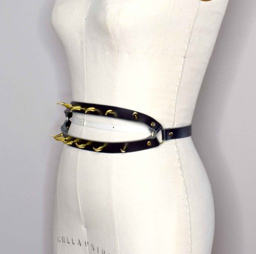 spiked leather belt