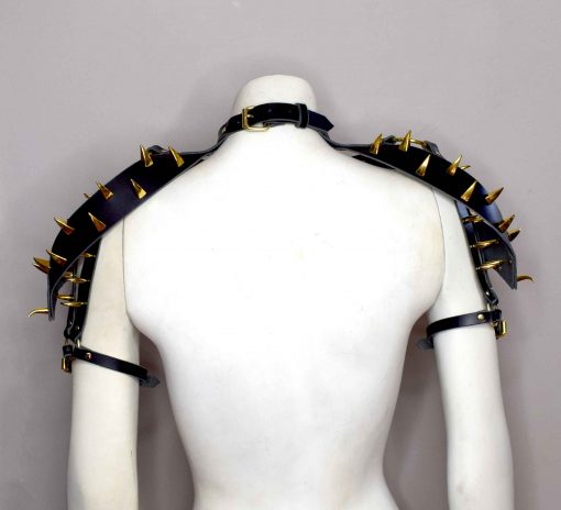 spiked leather shoulder harness