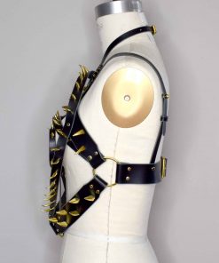 spiked leather torso harness