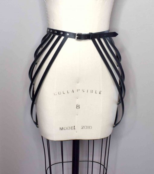 strappy draped leather belt