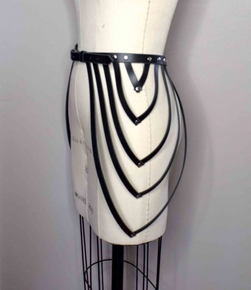 strappy draped leather belt