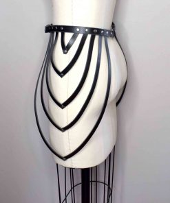 strappy draped leather belt