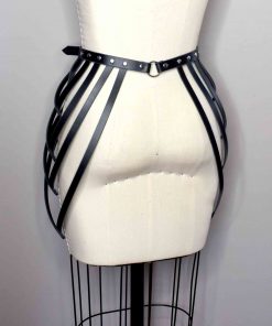 strappy draped leather belt